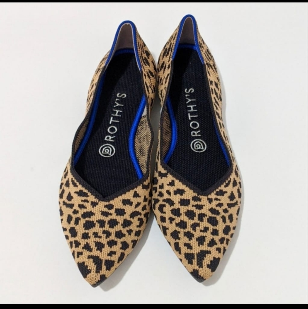 Rothy's The Point Leopard Woman's Flat Shoes - Picture 7 of 9